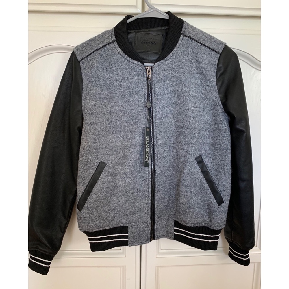 Blank NYC Own the Night Bomber Jacket Grey and Black Bomber Jacket NWT